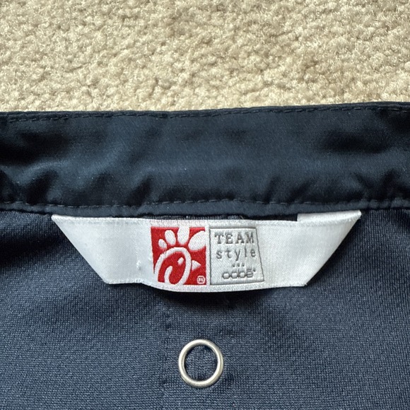 Oobe Team Style Adult Chick-Fil-A Chef Coat Zip Shirt Blue Uniform Men's L - Picture 2 of 9